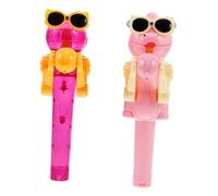 PartyKindom 2Pcs Dinosaur Lollipop Holder Robot Case, Plastic Chocolate Flower Bouquet Holder, Interactive Dino Actions Mimic Movement Toy for Boys and Girls