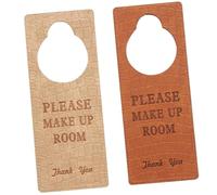 PartyKindom 2pcs Door Hanger Sign Hotel Door Hanger Sign Pu Leather Double-sided Design Modern Simple Look Convenient Use for Company Lounges and Other Places