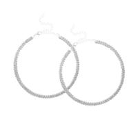 PartyKindom 2pcs Double Layer Crystal Choker Necklace Bling Rhinestone Jewelry for Women Stylish Accessory for Parties Weddings and Everyday Wear for Comfort