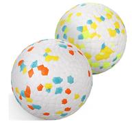 PartyKindom 2Pcs Durable Dog Chew Balls Interactive Funny Pet for Dogs Floating Mouth Cleaning Design Tpu Material Safe for Orange Blue