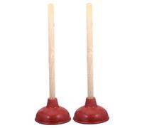 PartyKindom 2Pcs Durable Suction Stick Clogging Solver Multi Function Toilet Plunger with Powerful Rubber Piston for Efficient Drain Cleaning and Blockage Removal