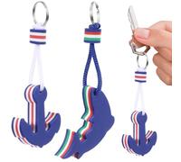 PartyKindom 2Pcs Eva Dolphin and Anchor Floating Keyring, Lightweight Water Buoyant Keychain for Kayak, Canoe, Marine Boating, Swimming, Beach, Outdoor Activities