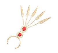 PartyKindom 2pcs Five Finger Nail Covers with Wrist Chain Decorative Dance Props for Women Stage Performance Cosplay Accessory Stylish Finger Claw Bangle