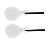 PartyKindom 2pcs Fluffy Makeup Powder Puff with Handle Soft Body Powder Puff for Women Easy to Clean and Portable for Quick Touch Ups Elegant Fairy Wand Design