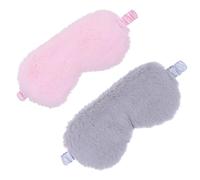 PartyKindom 2pcs Fluffy Sleeping Eye Masks for Travel and Nap Soft Light-blocking Blindfolds with Elastic Bands Comfortable Washable Eye Covers for Women Men Relaxation and Stress Relief