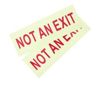 PartyKindom 2pcs Glow in Dark Not An Exit Signs Self-adhesive Safety Signs for Shopping Mall Office School Emergency Directional Guidance