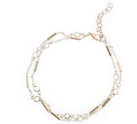 PartyKindom 2pcs Gold Anklets for Women Adjustable Double Layered Ankle Bracelets Elegant Beach Style Foot Jewelry for Summer and Special Occasions