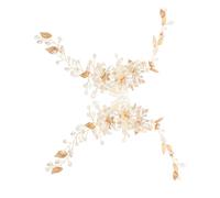 PartyKindom 2pcs Handcrafted Pearl Bridal Hair Vine with Floral Leaf Design Lightweight Wedding Headbands for Women and Elegant Hair Styling Accessories