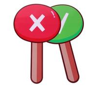 PartyKindom 2Pcs Handheld Voting Paddles Double-Sided Game Judging Boards PVC Tempered Material Classroom Accessories for Interactive Voting and Answering Small