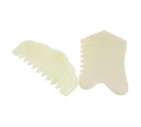 PartyKindom 2pcs Jade Gua Sha Comb for Face and Scalp Massage Scraping Tool for Skin Relaxation and Hair Stimulation Premium Quality Jade Massage Combs for Facial Beauty and Head Therapy