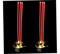 PartyKindom 2pcs LED Electronic Incense Burner with Red Yuanbao Design Flameless Aromatherapy Censer for Home and Outdoor Buddhist Decorations Sacrificial Supplies
