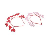 PartyKindom 2pcs Love Heart Hair Bands Flexible Party Hair Hoops for Women and Comfortable Valentines Day Headbands with Durable Design Suitable for Various Hairstyles and Outfits Random Color