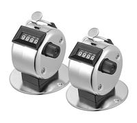 PartyKindom 2pcs Manual Clicker Counter with Hanging Ring Portable Handheld Mechanical Tally Counter for Pedestrian Flow Step Counting Multipurpose Use