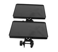 PartyKindom 2pcs Mic Stand Tray Clamp Rod Holders for Microphone Stand Shelf Tripod Support with Firm Phone Holder Multidevice Sound Card Tray for Live Streaming Outdoor Karaoke Recording