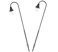 PartyKindom 2pcs Miniature Village Street Lamp Models for Sand Table Decor Courtyard Lights with Warm Yellow LED Realistic Mini Lamp Statues for DIY Landscape and Garden Scenes