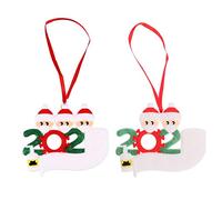 PartyKindom 2pcs Name Blessings Christmas Pvc Pendants Hanging Ornaments for Tree Window Door Decorations Safe Lightweight for Friends Family Co-workers