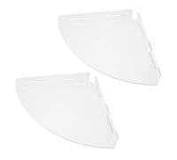 PartyKindom 2pcs No Drill Bathroom Wall Mounted Shelves for Tile Walls Floating Acrylic Shower Storage Rack with Strong Support for Small Spaces Modern Stylish Bathroom Organizer