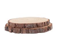 PartyKindom 2pcs Outdoor Wood Garden Thick Decorative Stepping Stones for Garden Pathway Lawn Natural Wood Decor