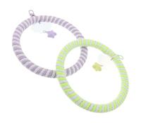 PartyKindom 2pcs Parrot Bird Cotton Rope Swings with Cloud Star Charms Bird Ladder for Cage Parakeet Perch Swing for Cockatiel Budgies Lovebirds Conures Promotes Exercise and Muscle