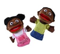 PartyKindom 2pcs Plush Family Hand Puppets for Storytelling Realistic Soft Hand Puppet for Preschool Classroom Birthday Gifts Educational Language Development Role Play