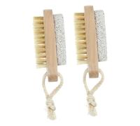 PartyKindom 2pcs Portable Pumice Stone Brush for Hard Skin Removal Foot Hand Scrubbing
