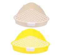 PartyKindom 2Pcs Potable Pet Toilet for Small Animals Rabbit Litter Box Guinea Pig Potty with Leak Design Washable Double Structure for Easy Cleaning for Training Home Garden