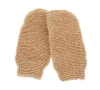 PartyKindom 2PCS Premium Jute Exfoliating Gloves for Shower Body Cleaning Gentle Dead Skin Remover Bath Mitts Hand Rub Towels Practical Spa Men and Women