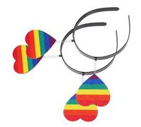 PartyKindom 2pcs Pride Headband Heart Lgbtq Gay Pride Costume Headband Hairband for Cosplay Photo Festival Outfit