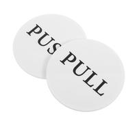PartyKindom 2Pcs Removable Acrylic Door Sign Stickers Self Adhesive Push Pull Markers for Offices Cafes Retail Stores and Business Identification Damage Installation