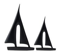 PartyKindom 2pcs Resin Abstract Sailboat Statue Nautical Sailboat Decor Modern Minimalist Vintage Style Tabletop Decor for Shelf and Mantel Display