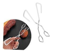 PartyKindom 2pcs Scald Food Clips for BBQ and Kitchen Ergonomic Non Slip Bread and Grill Holder Tongs with Long Handles for Safe Cooking and Serving Black White