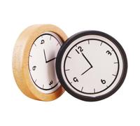 PartyKindom 2Pcs Scale Realistic Wooden Miniature Clock for Dollhouse Decoration Accessory for Pretend Play and Collectors