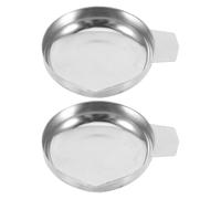 PartyKindom 2pcs Stainless Steel Scale Pans for Digital Weighing Scales Smooth Surface Reusable Trays for Kitchen Store Jewelry Precise Measurement