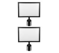PartyKindom 2pcs Stanchion A4 Sign Holder Stainless Steel Portrait Top Stand Horizontal Poster Frame For Crowd Control Sentry Stanchions Queue Barrier Guide Warning Display Board