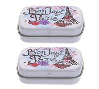 PartyKindom 2pcs Stationery Box Penpoint Holder Iron Storage Case for Boys and Girls Adults Desk Tidy Organiser