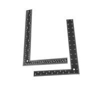 PartyKindom 2Pcs Steel Ruler Measuring Tool with Scales Multifunctional Right Angle Ruler for Students Carpentry Drawing and Office Use