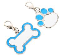 PartyKindom 2pcs Sublimation Blank Dog Tags for Dogs and Cats, Metal Bone and Paw Shape Pet Id Tags, Scratch Resistant with Engraving Feature, for DIY Personalised Pet Accessories