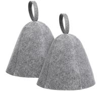 PartyKindom 2pcs Thickened Sauna Hat for Sauna Use Flexible Felt Bath Cap to Protect Hair from Steam Portable Head Cover for Bath House