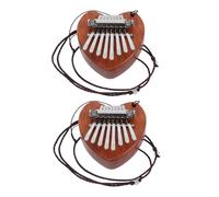PartyKindom 2pcs Tone Mini Thumb Piano Kalimba Heart-shaped Design Portable Musical Instrument for Beginners and Boys and Girls Lightweight Instrument
