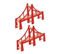 PartyKindom 2Pcs Train Bridges Double Suspension Bridge Accessories for Railway Track Expansion Durable Sturdy Construction Christmas Boys