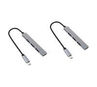 PartyKindom 2pcs Type-c Usb Hub Ports Mini Data Transfer Adapter for Laptops Fast Charging and Signal Transmission Alloy Compatible Usb Devices Like Hard Drives and Cameras
