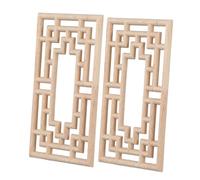 PartyKindom 2pcs Unpainted Wood Appliques Hand Carved Overlays for Furniture Elegant European Style Decorative Onlays for Cabinets Doors Beds Walls Wardrobes DIY Friendly Fine Detailing