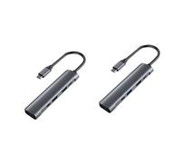 PartyKindom 2pcs Usb Hub Type-c Adapter Splitter for Laptop Multiple Ports Expansion Docking Station No Drivers Required High Performance Lightweight Durable Design