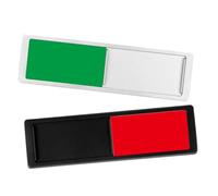 PartyKindom 2Pcs Vacant Occupied Privacy Slider Door Sign Stylish Indicator for Restroom Conference Room and Office Scratch and Material Easy Installation Black and Silver Design