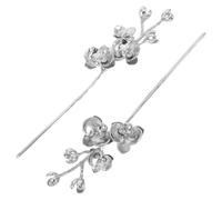 PartyKindom 2pcs Vintage Butterfly Orchid Hairpins Lightweight Floral Hair Sticks for Women Elegant Retro Chinese Hairstyling Accessories for Traditional and Modern Looks