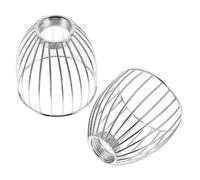 PartyKindom 2pcs Vintage Iron Birdcage Lampshade Cage Socket Cover Industrial Style Pendant Light Shade for Dining Room Bedroom Easy Install Artistic Metal Hanging Fixture