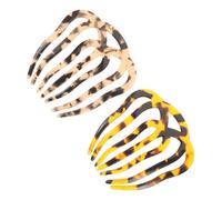 PartyKindom 2pcs Vintage Leopard Seven-tooth Hair Combs for Women Fashionable and Hair Props for Parties Festivals and Everyday Use Unique Retro Design Comb