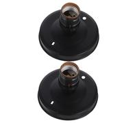 PartyKindom 2pcs Vintage Pearl Black Aluminum Ceiling Lamp Holder Bulb Socket for DIY Home Lighting Lightweight with Heat Dissipation Easy Installation for Bedroom Living Dining