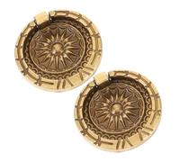 PartyKindom 2pcs Vintage Style Zinc Alloy Cabinet Knobs Retro Metal Drawer Handles for Wardrobe Dresser Cupboard Furniture Compact and Easy to Install with Decorative Design