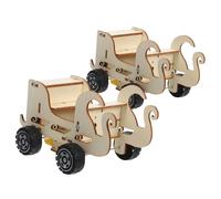 PartyKindom 2pcs Voice Controlled DIY Stem Car Kit for Wooden Model Building for Science Education Hands Assembly Project Encouraging Mechanical and Electronic Learning Indoor Outdoor Stem